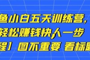 卓让《闲鱼项目小白五天训练营》每天一小时，轻松赚钱快人一步