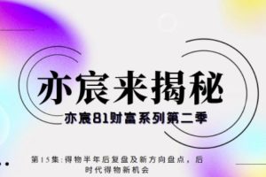 亦宸财富81系列第2季第15集：得物半年后复盘及新方向盘点，后时代得物新机会