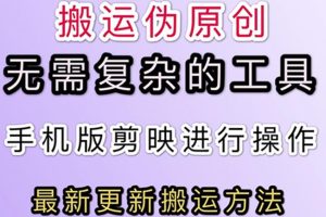 5月刚出来的最新：抖音+快手搬运技术，无需复杂工具，纯小白可操作