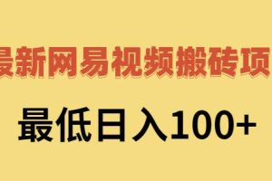 2022网易视频搬砖赚钱，日收益120（视频教程+文档）