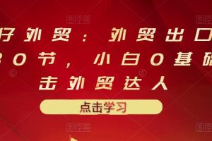 业仔外贸《外贸出口详解30节》小白0基础进击外贸达人