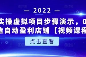 新人实操虚拟项目步骤演示，0基础打造自动盈利店铺【视频课程】