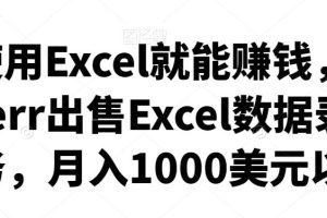 会使用Excel就能赚钱，在Fiverr出售Excel数据录入服务，月入1000美元以上