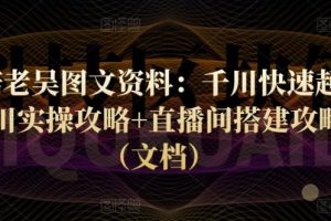 天诺老吴图文资料：千川快速起量+千川实操攻略+直播间搭建攻略等（文档）