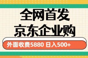 3月最新京东企业购教程，小白可做单人日利润500+撸货项目