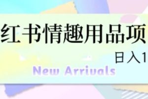 最新小红书情趣用品项目，日入1-4k【仅揭秘】