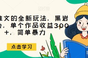 小说推文的全新玩法，黑岩故事会，单个作品收益300+，简单暴力【揭秘】