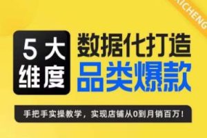 玺承·5大维度，数据化打造电商品类爆款特训营，一套高效运营爆款方法论