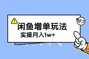 谋金优略陪怕课程闲鱼增单，一单利润200-300+目前公司盈利破10万独家玩法