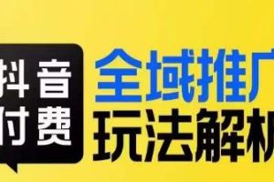 抖音付费全域推广玩法解析，抓住平台红利，小付费撬动大流量