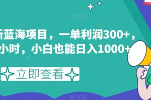 闲鱼最新蓝海项目，一单利润300+，每天1小时，小白也能日入1000+【揭秘】