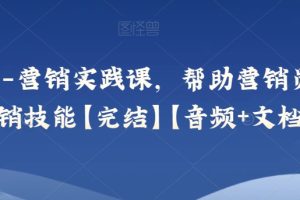 小马宋-营销实践课，帮助营销员提升营销技能【完结】【音频+文档】