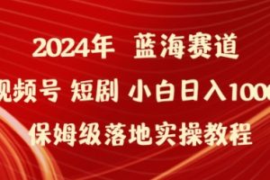 2024年视频号短剧新玩法小白日入1000+保姆级落地实操教程【揭秘】