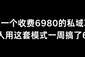 分享一个外面卖6980的私域项目三个人用这套模式一周搞了6万多【揭秘】