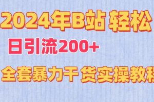 2024年B站轻松日引流200+的全套暴力干货实操教程【揭秘】