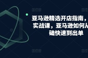 亚马逊精选开店指南，选品实战课，亚马逊如何从0基础快速到出单